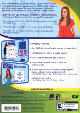 Carol Vorderman's Sudoku box cover back